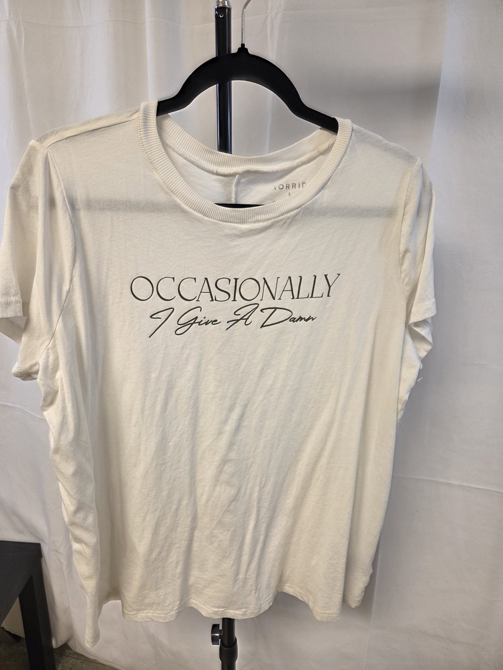 torrid White Graphic Tee - 'Occasionally I Give A Damn'